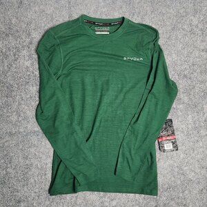Spyder Active NWT‎ Shirt Men M Green Black Long Sleeve Stretch Quick Dry Fitness